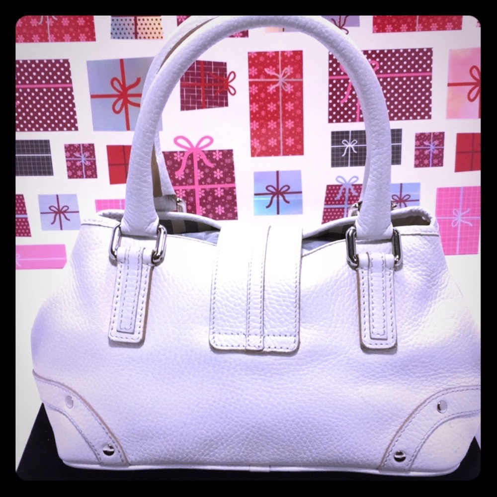 Vintage BURBERRY OFF WHITE Leather Handbag - Picture 5 of 8